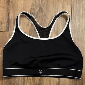 Victoria's Secret Black Sports Bra with White Trim, size (L)